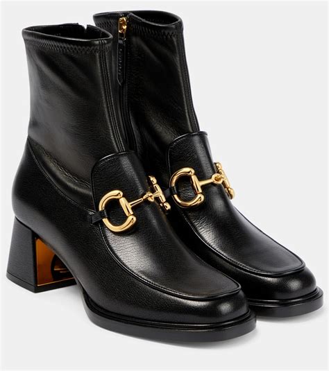 gucci horsebit leather ankle boots size 10.5 uk 10|Gucci embroidered boots.